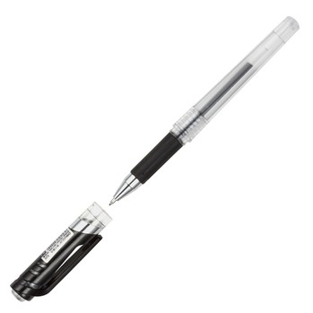 得力(deli) S20 0.7mm透明笔杆子弹头大气黑色中性笔 签字笔  黑色 12支装